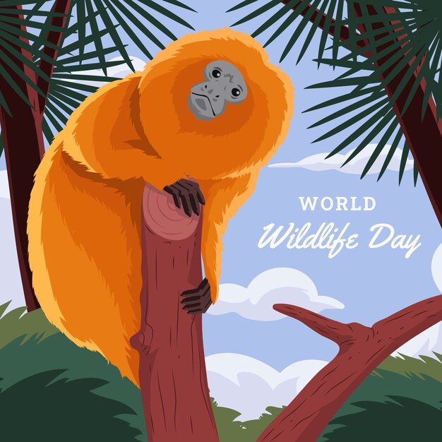 Ilustración del día mundial de la vida silvestre.