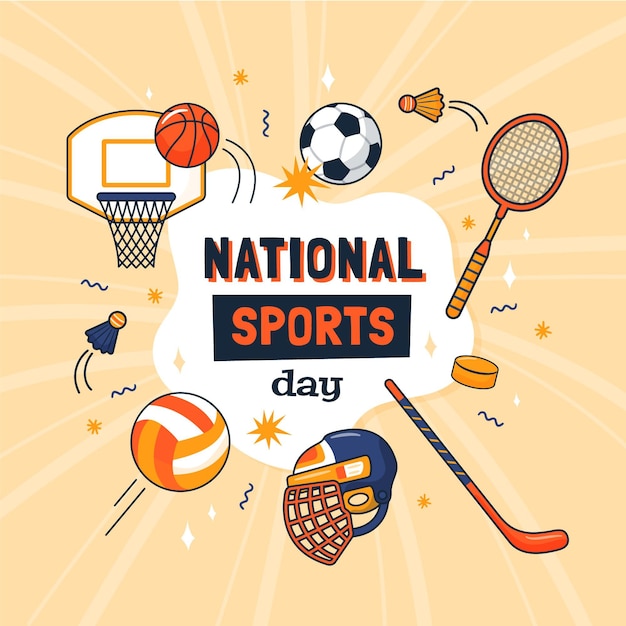 Vector gratuito ilustración del día nacional del deporte