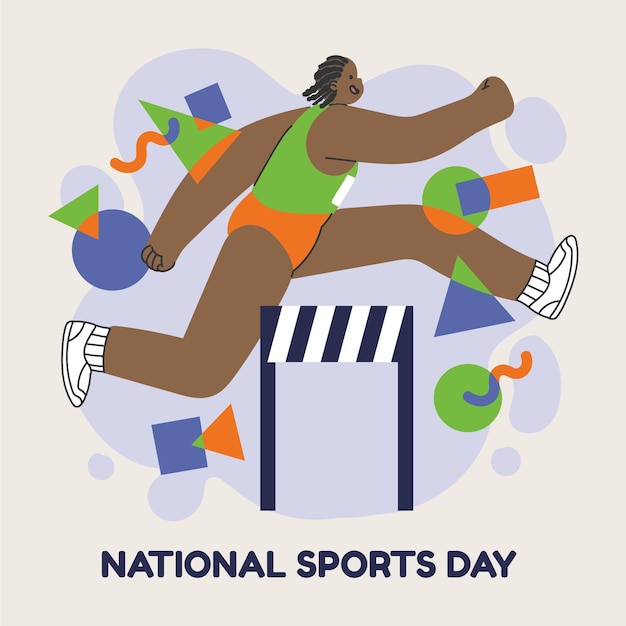 Vector gratuito ilustración del día nacional del deporte