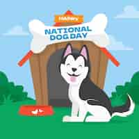 Vector gratuito ilustración del día nacional del perro