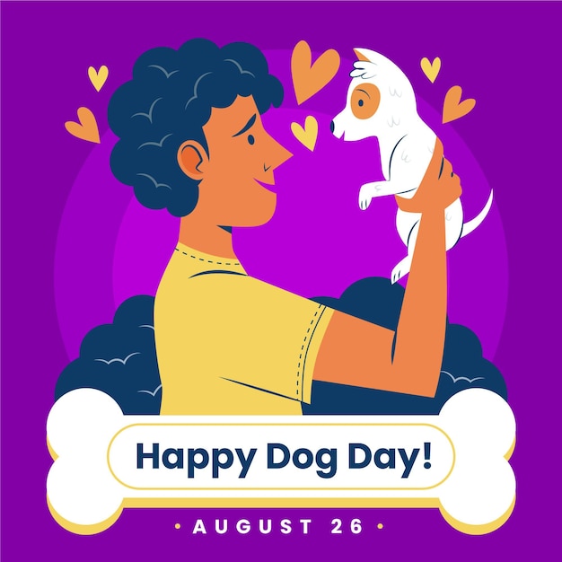 Vector gratuito ilustración del día nacional del perro