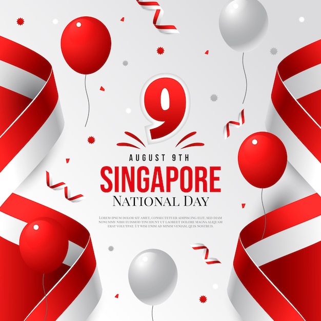 Ilustración del día nacional de singapur degradado