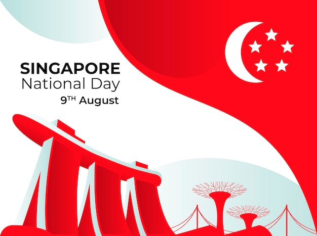 Ilustración del día nacional de singapur