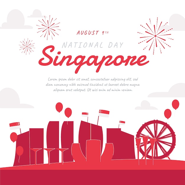 Ilustración del día nacional de singapur