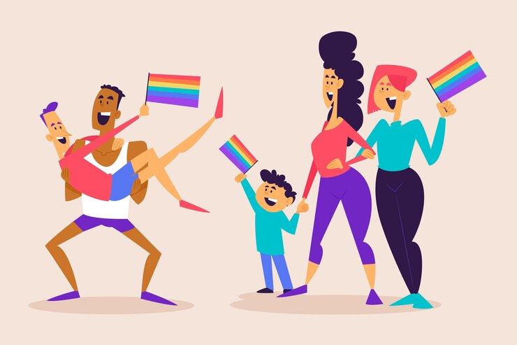 Vector gratuito ilustración del día del orgullo de celebración familiar