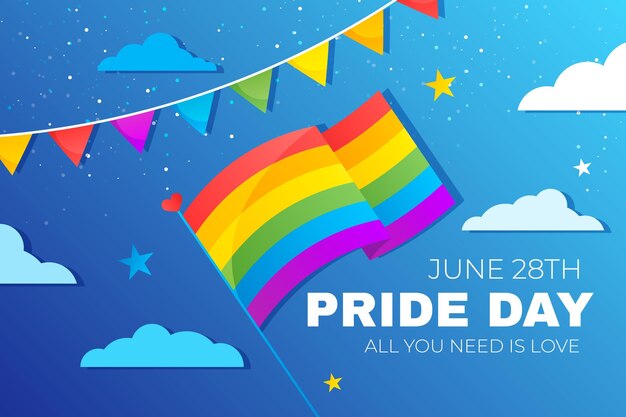 Ilustración del día del orgullo degradado