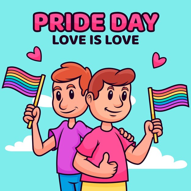 Ilustración del día del orgullo de dibujos animados