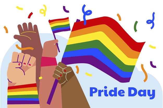 Ilustración del día del orgullo plano orgánico