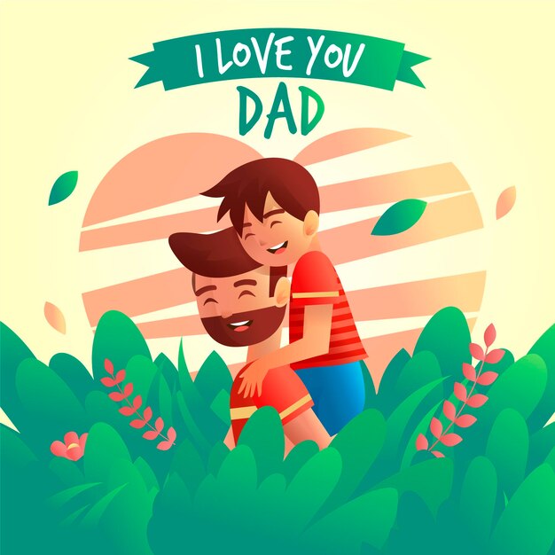 Ilustración del día del padre degradado