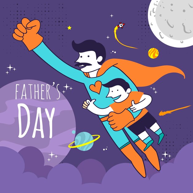 Ilustración del día del padre plano orgánico