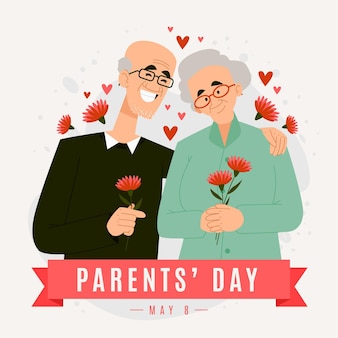 Ilustración del día de los padres coreanos de dibujos animados