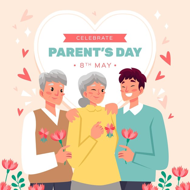 Ilustración del día de los padres de dibujos animados