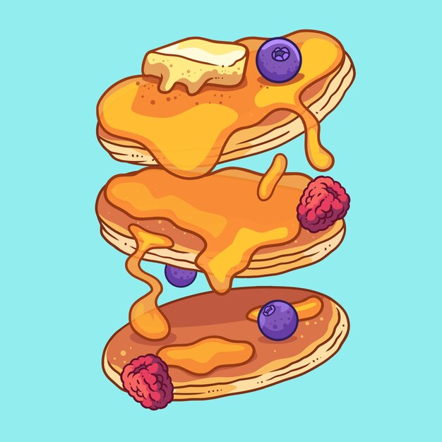 Ilustración del día del panqueque dibujada a mano
