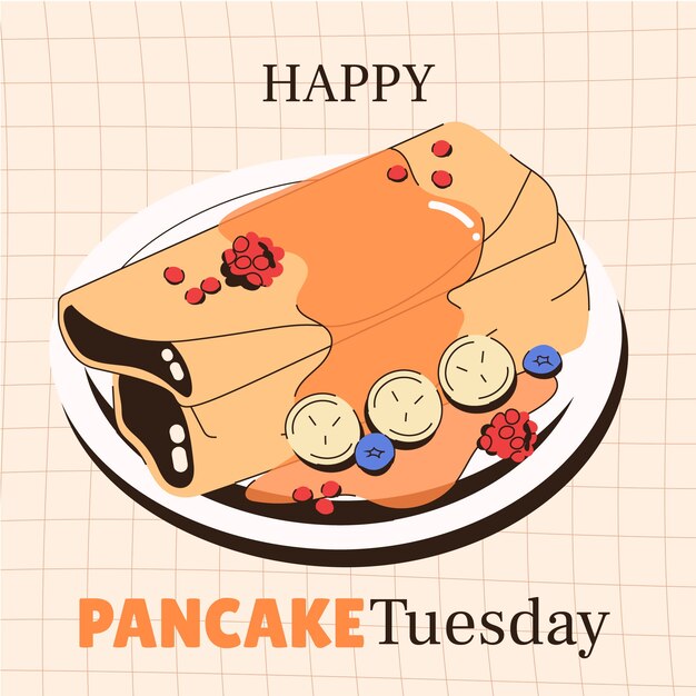 Ilustración del día del panqueque plano