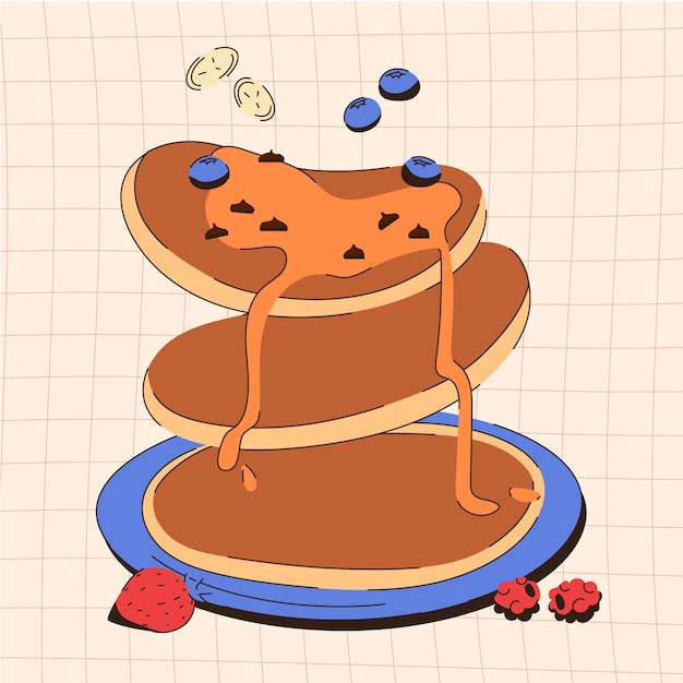 Ilustración del día del panqueque plano