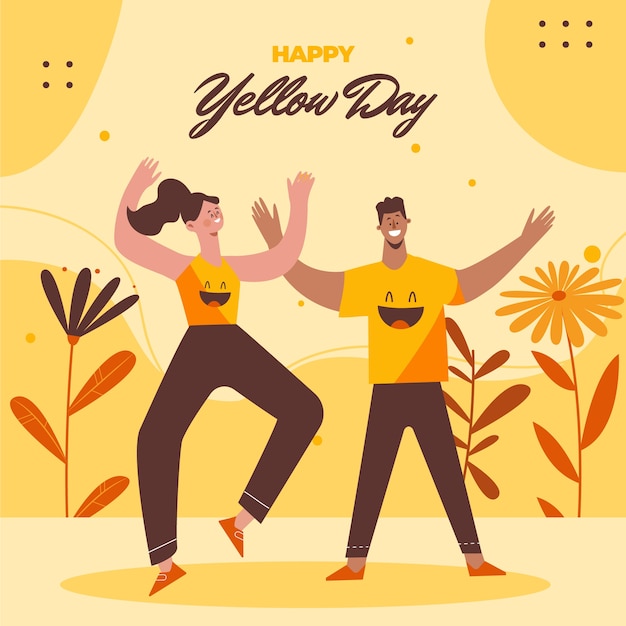 Vector gratuito ilustración de día plano amarillo