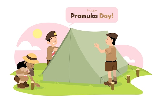 Vector gratuito ilustración del día de pramuka