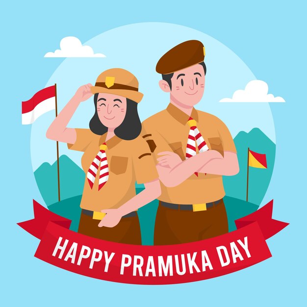 Ilustración del día de pramuka