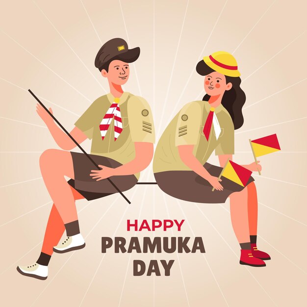 Ilustración del día de pramuka