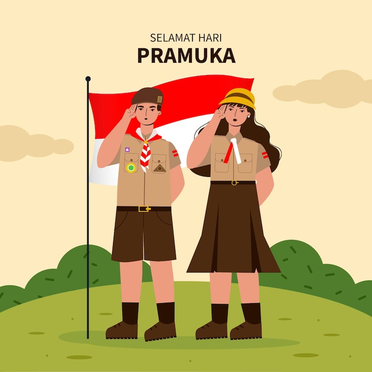 Vector gratuito ilustración del día de pramuka