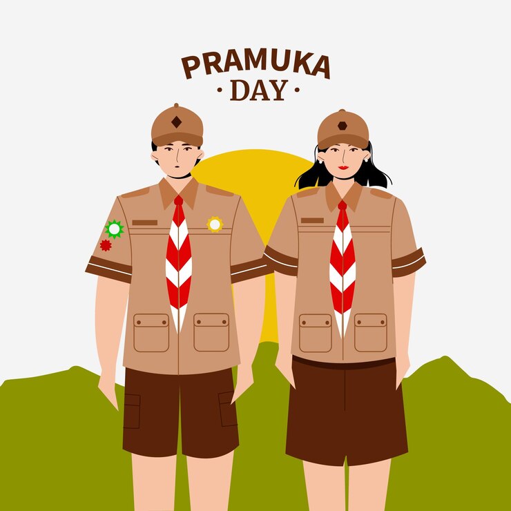 Vector gratuito ilustración del día de pramuka