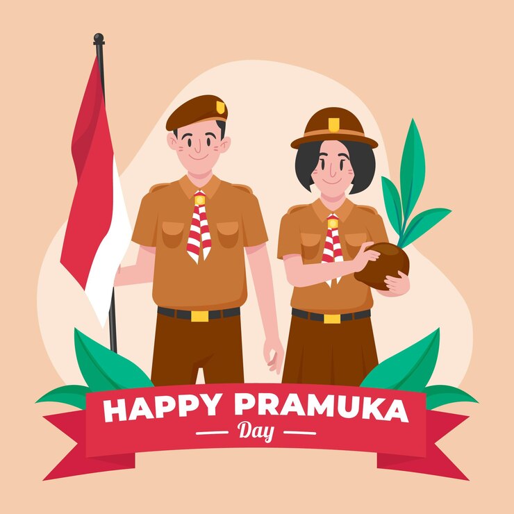 Vector gratuito ilustración del día de pramuka