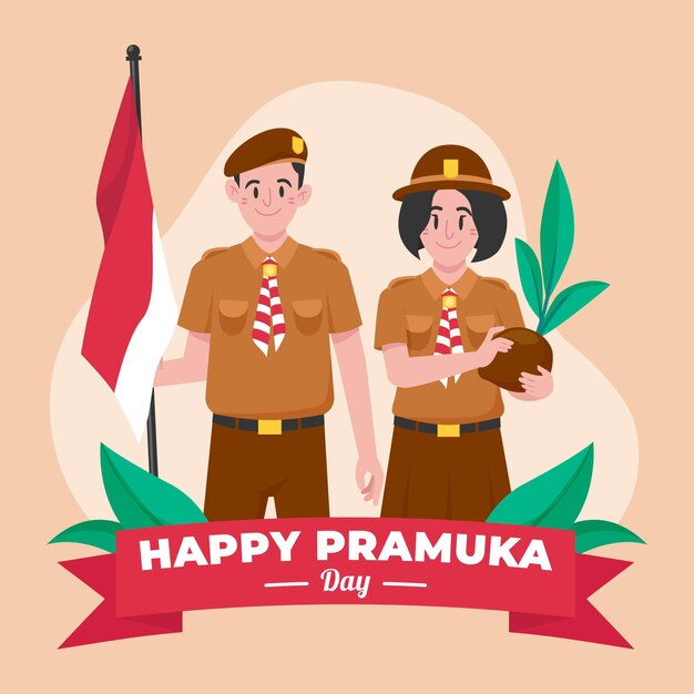 Ilustración del día de pramuka