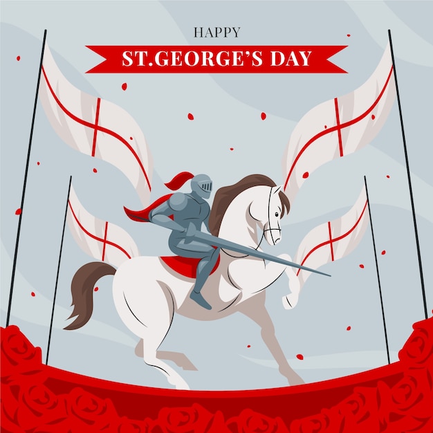 Vector gratuito ilustración del día de san jorge