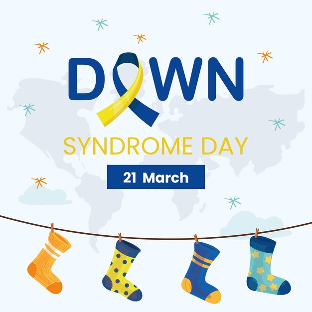 ilustración del día del síndrome de down con calcetines
