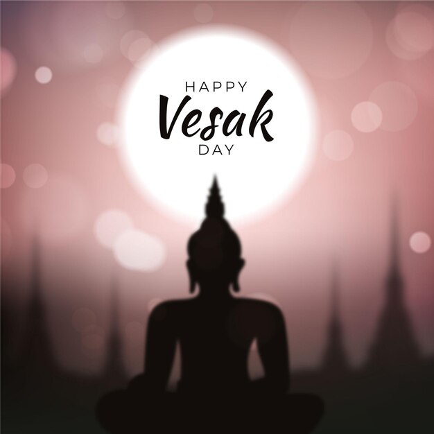 Ilustración del día de vesak borrosa