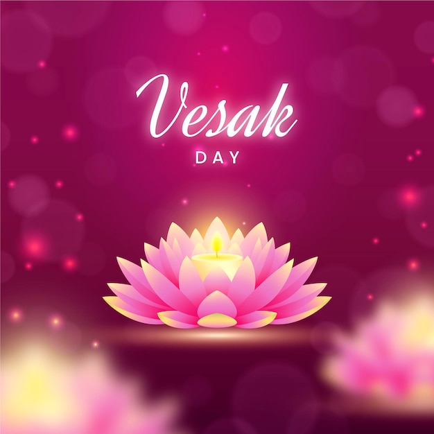 Vector gratuito ilustración del día de vesak borrosa