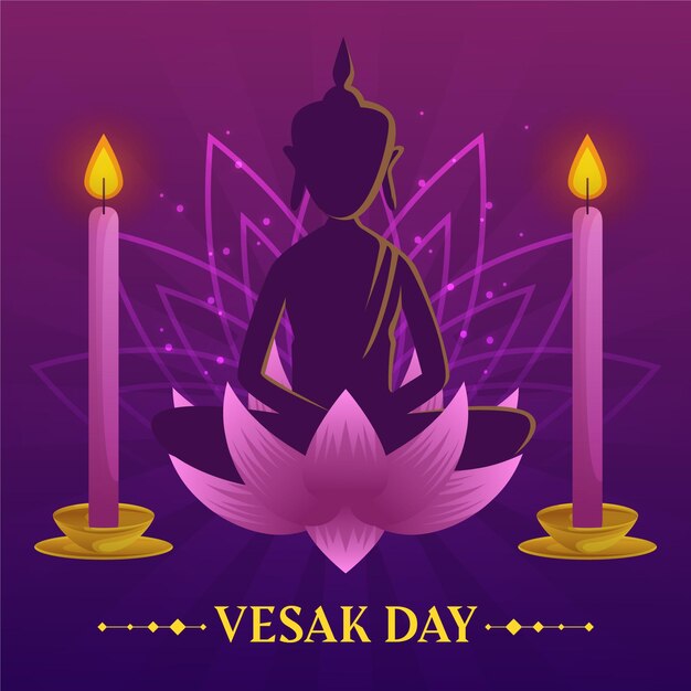 Ilustración del día de vesak degradado