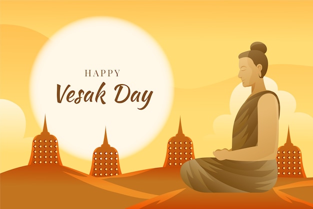 Ilustración de día vesak degradado