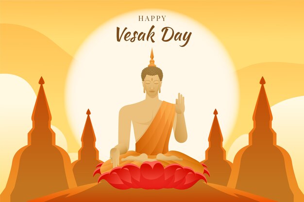 Ilustración de día vesak degradado