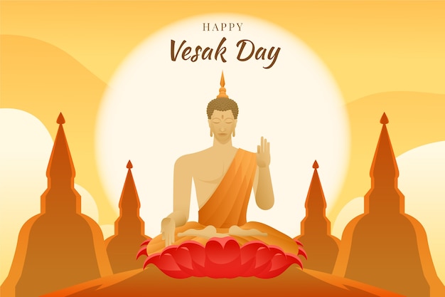 Ilustración de día vesak degradado