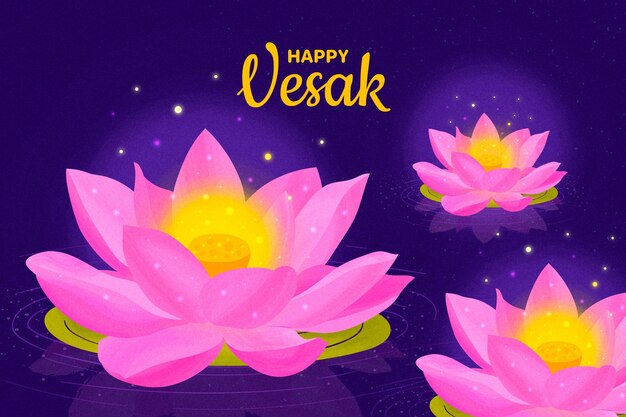 Ilustración de día de vesak dibujado a mano