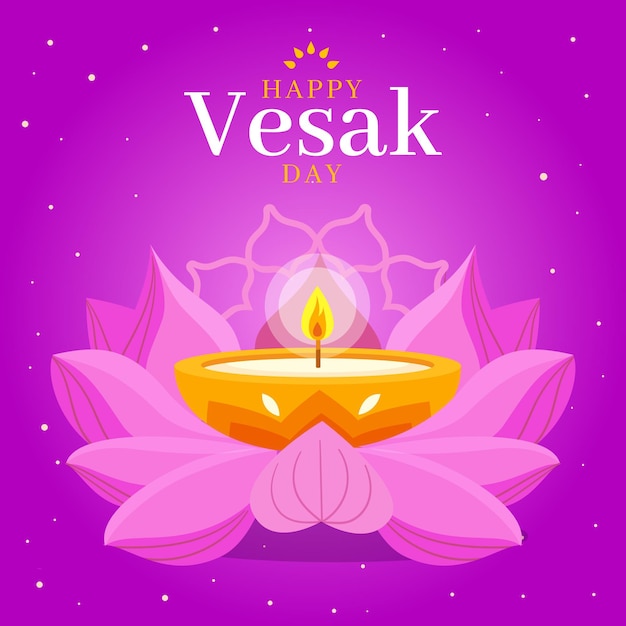 Ilustración del día de vesak plana