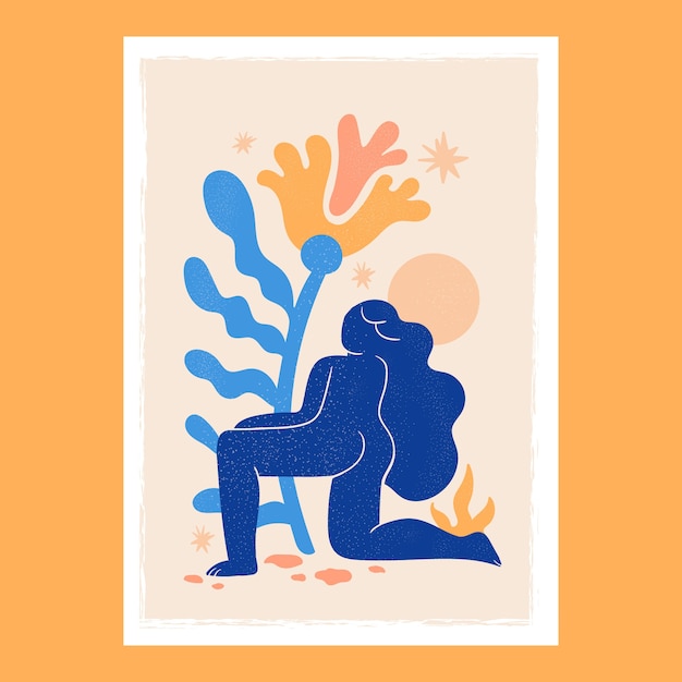 Ilustración dibujada a mano al estilo matisse