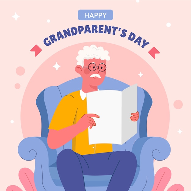 Vector gratuito ilustración dibujada a mano para la celebración del día de los abuelos