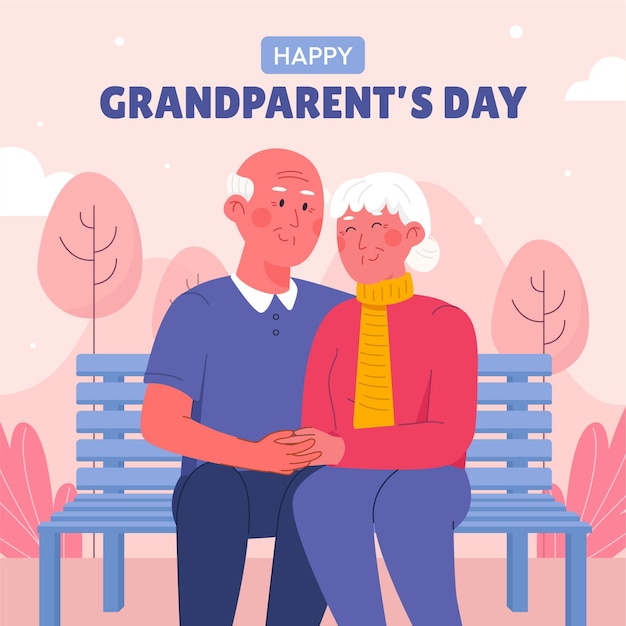 Vector gratuito ilustración dibujada a mano para la celebración del día de los abuelos