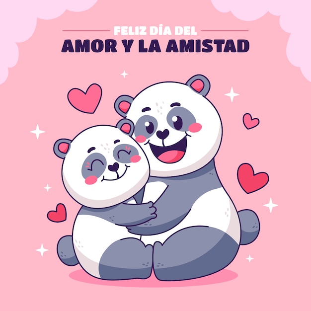 Vector gratuito ilustración dibujada a mano para la celebración del dia del amor y la amistad