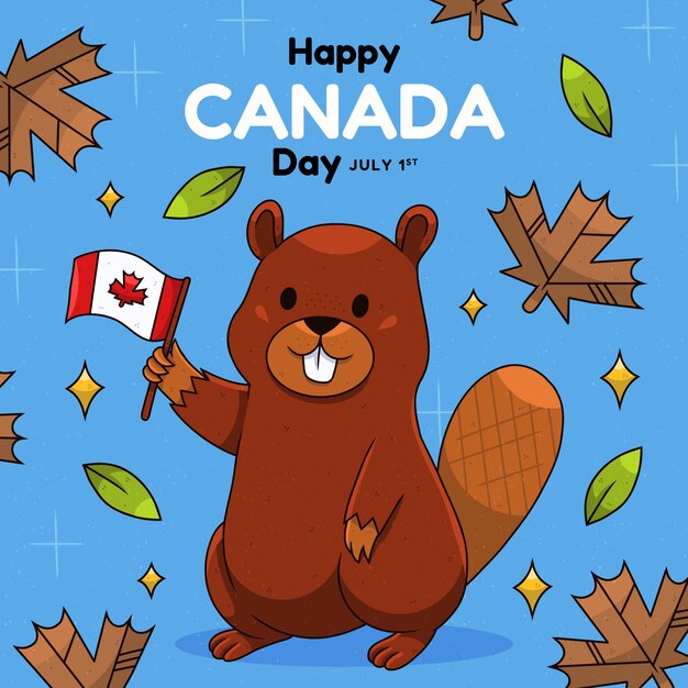 Ilustración dibujada a mano para la celebración del día de canadá