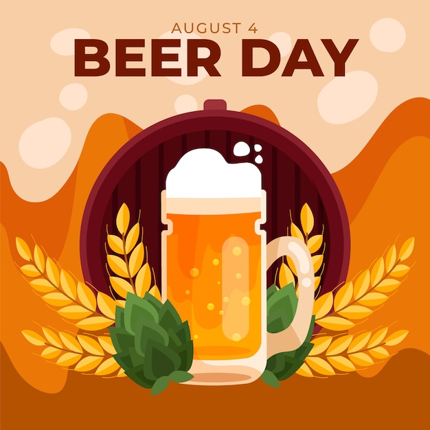 Vector gratuito ilustración dibujada a mano para la celebración del día internacional de la cerveza.