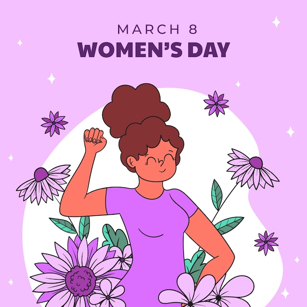 Vector gratuito ilustración dibujada a mano para la celebración del día de la mujer.