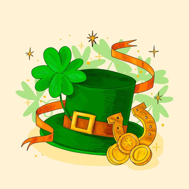 Ilustración dibujada a mano para la celebración del día de San Patricio