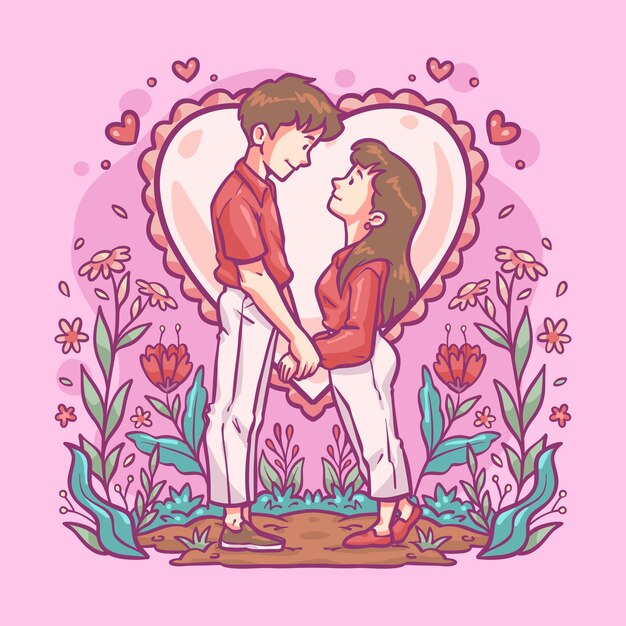 Ilustración dibujada a mano para la celebración del día de san valentín