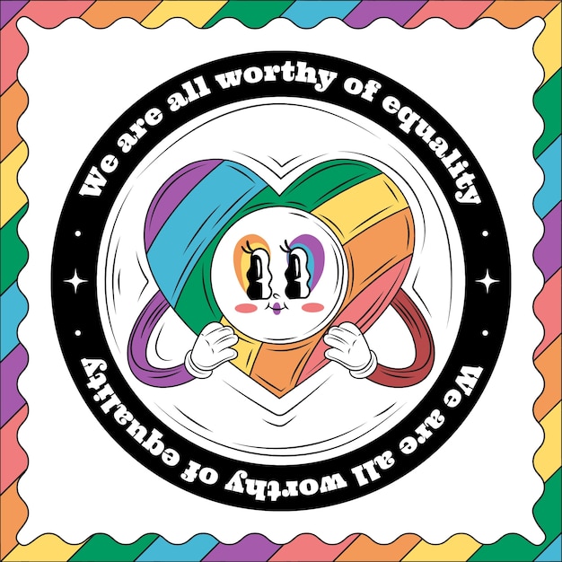 Ilustración dibujada a mano para la celebración del mes del orgullo