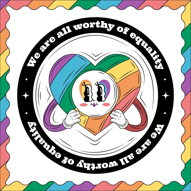 Ilustración dibujada a mano para la celebración del mes del orgullo