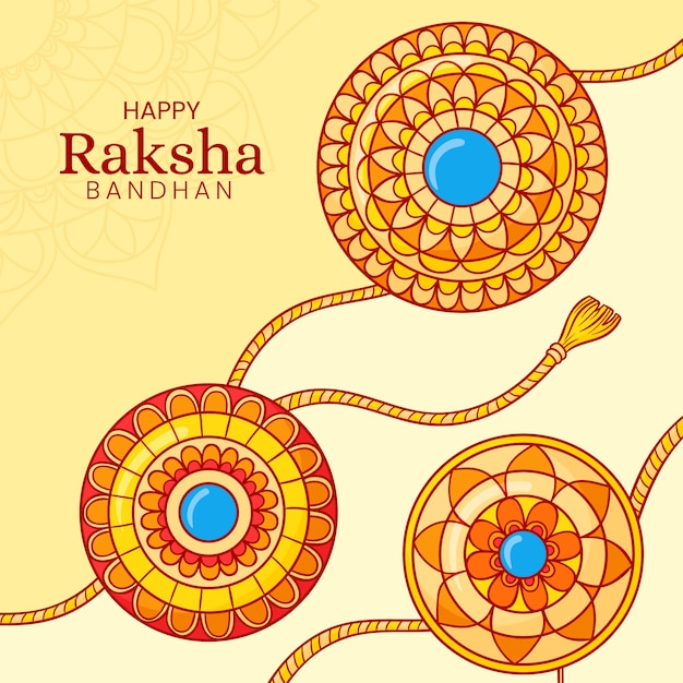 Ilustración dibujada a mano para la celebración de raksha bandhan