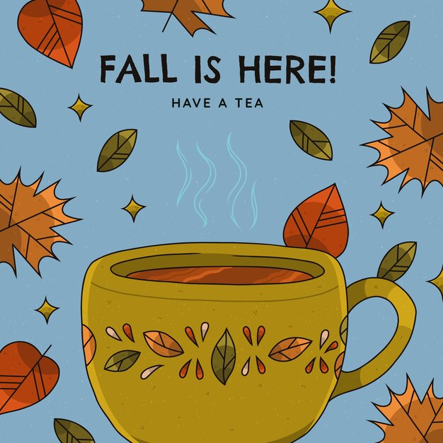 Ilustración dibujada a mano para la celebración de la temporada de otoño